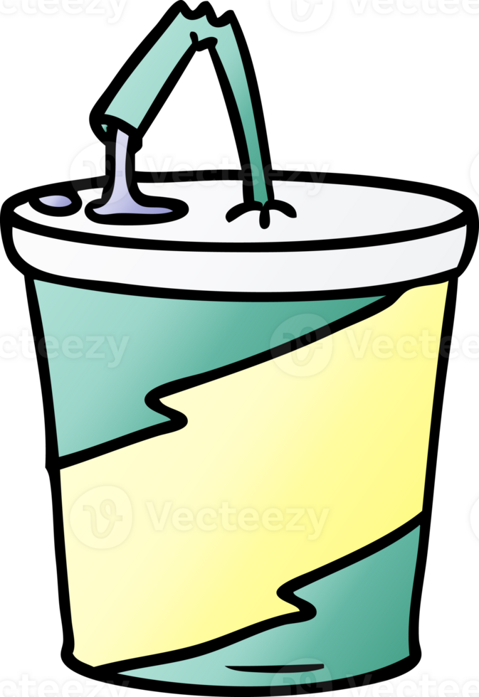 hand drawn gradient cartoon doodle of fastfood drink png