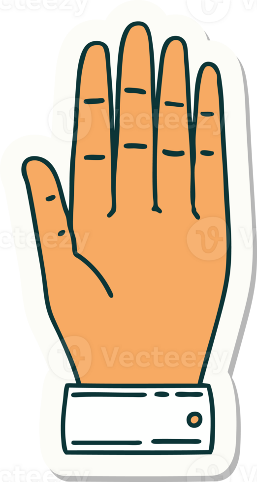sticker of tattoo in traditional style of a hand png