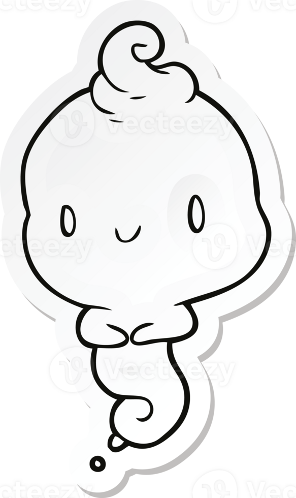 sticker of a cartoon ghost png