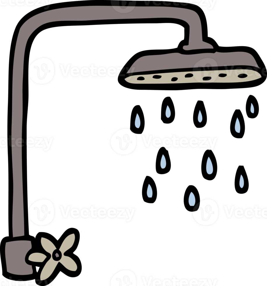 hand drawn doodle style cartoon shower head png