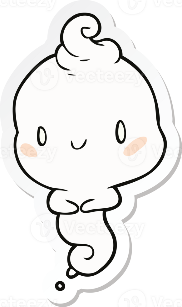 sticker of a cartoon ghost png