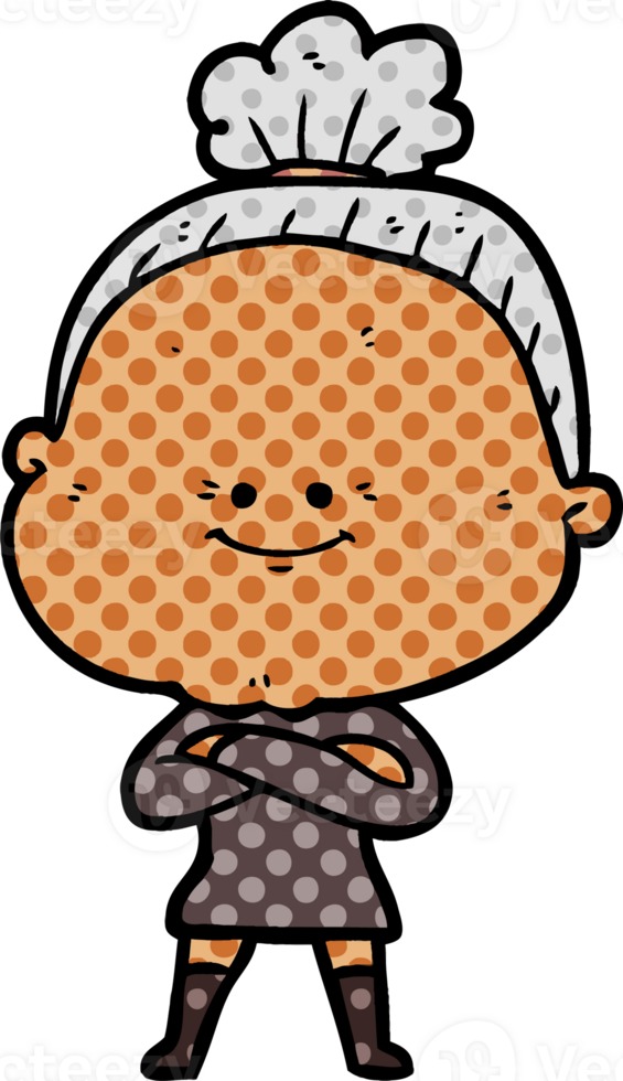 cartoon happy old woman png