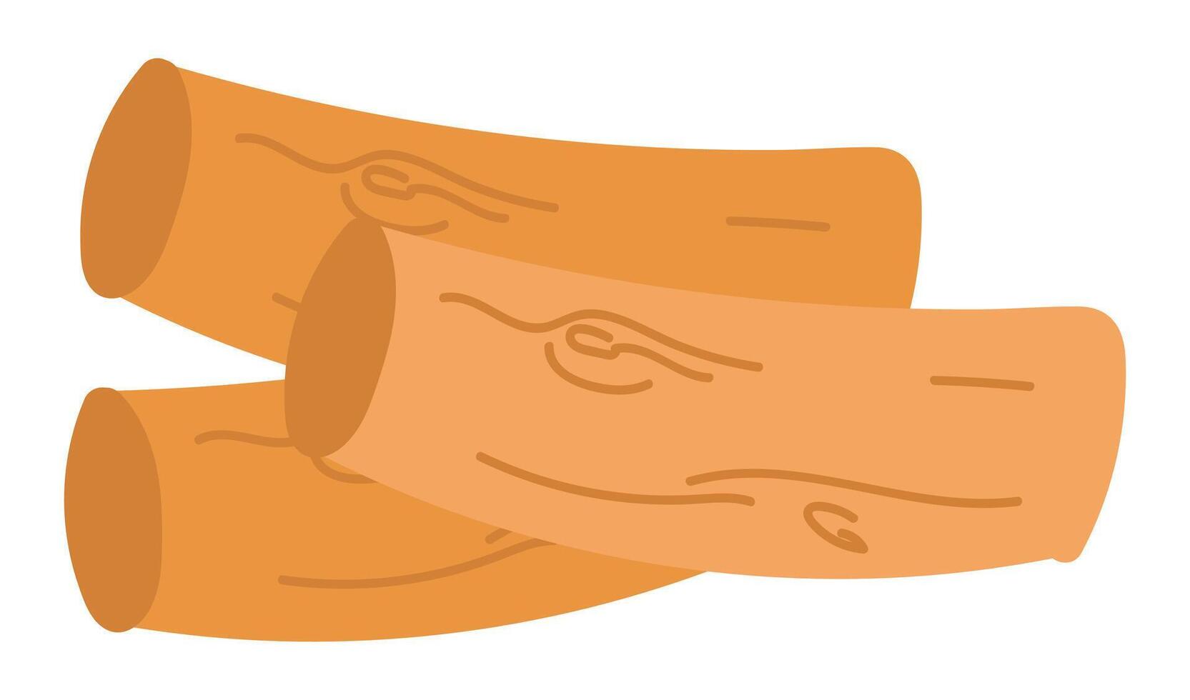Firewood stack in flat design. Wooden logs for fireplace, camp hardwood. illustration isolated. vector
