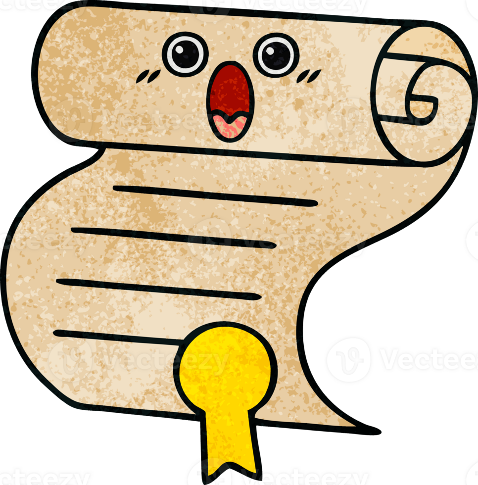 retro grunge texture cartoon of a contract png
