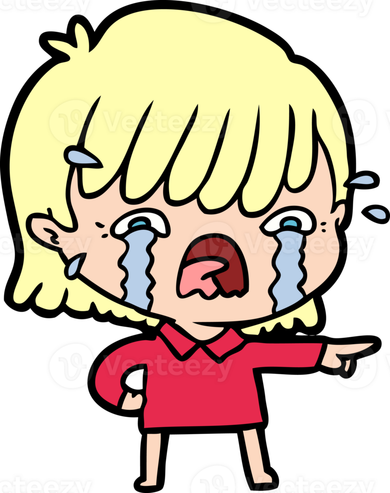 cartoon girl crying png