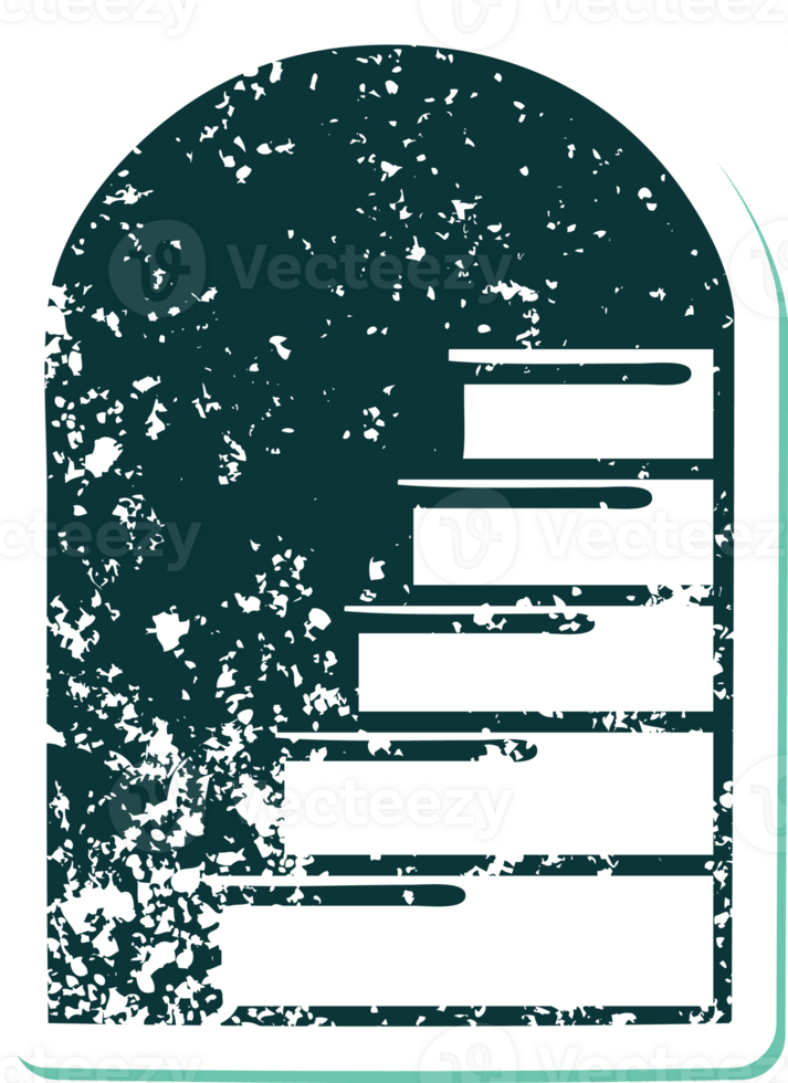 iconic distressed sticker tattoo style image of a doorway to steps png
