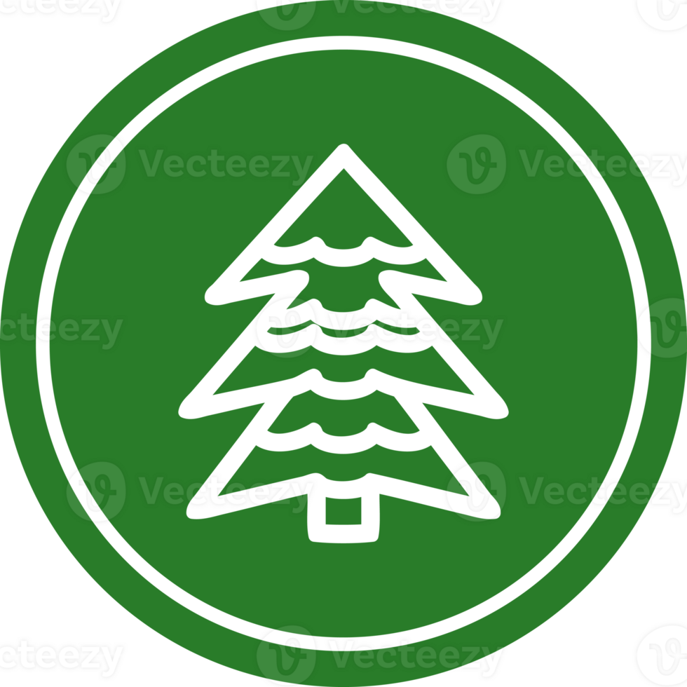 snowy tree circular icon symbol png