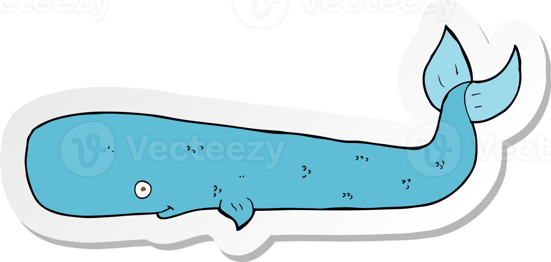 sticker of a cartoon whale png