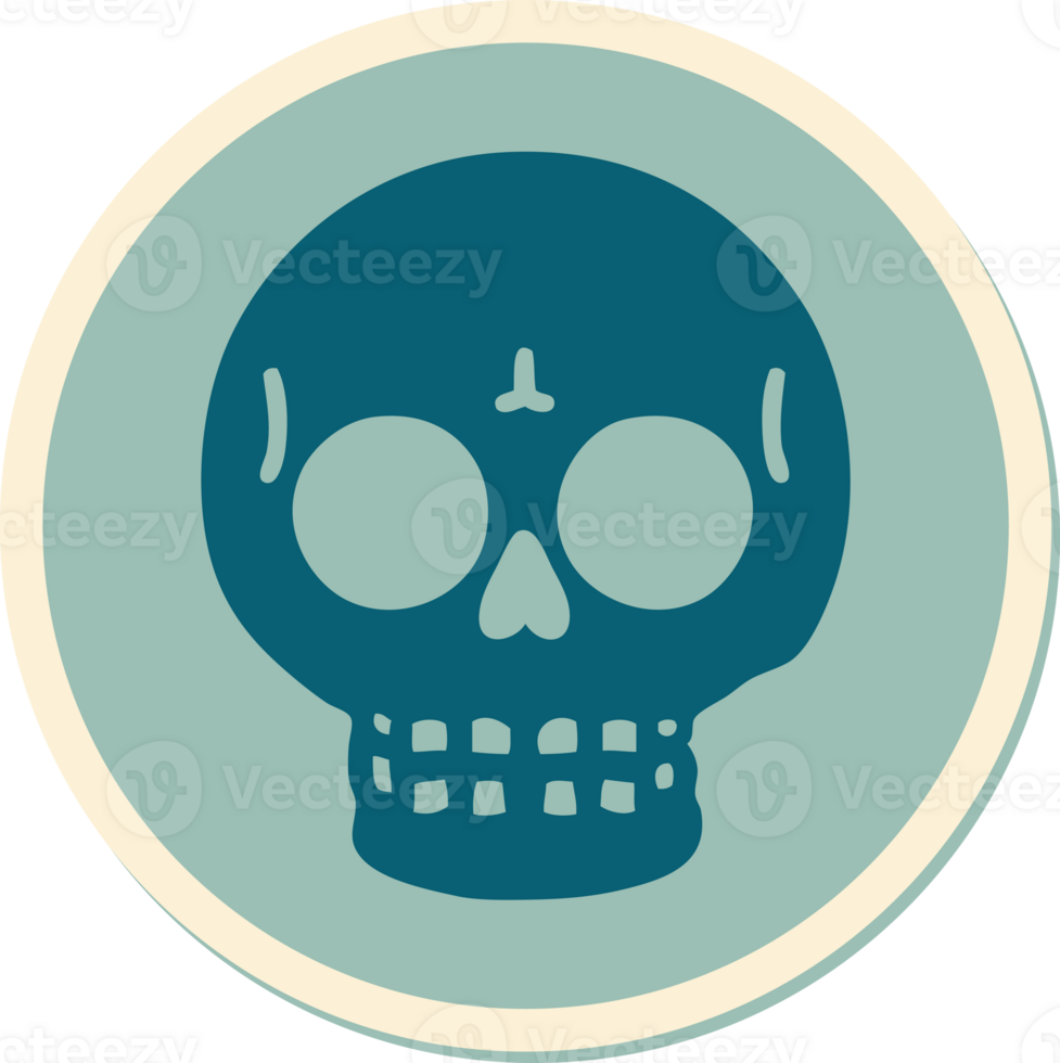 sticker of tattoo in traditional style of a skull png