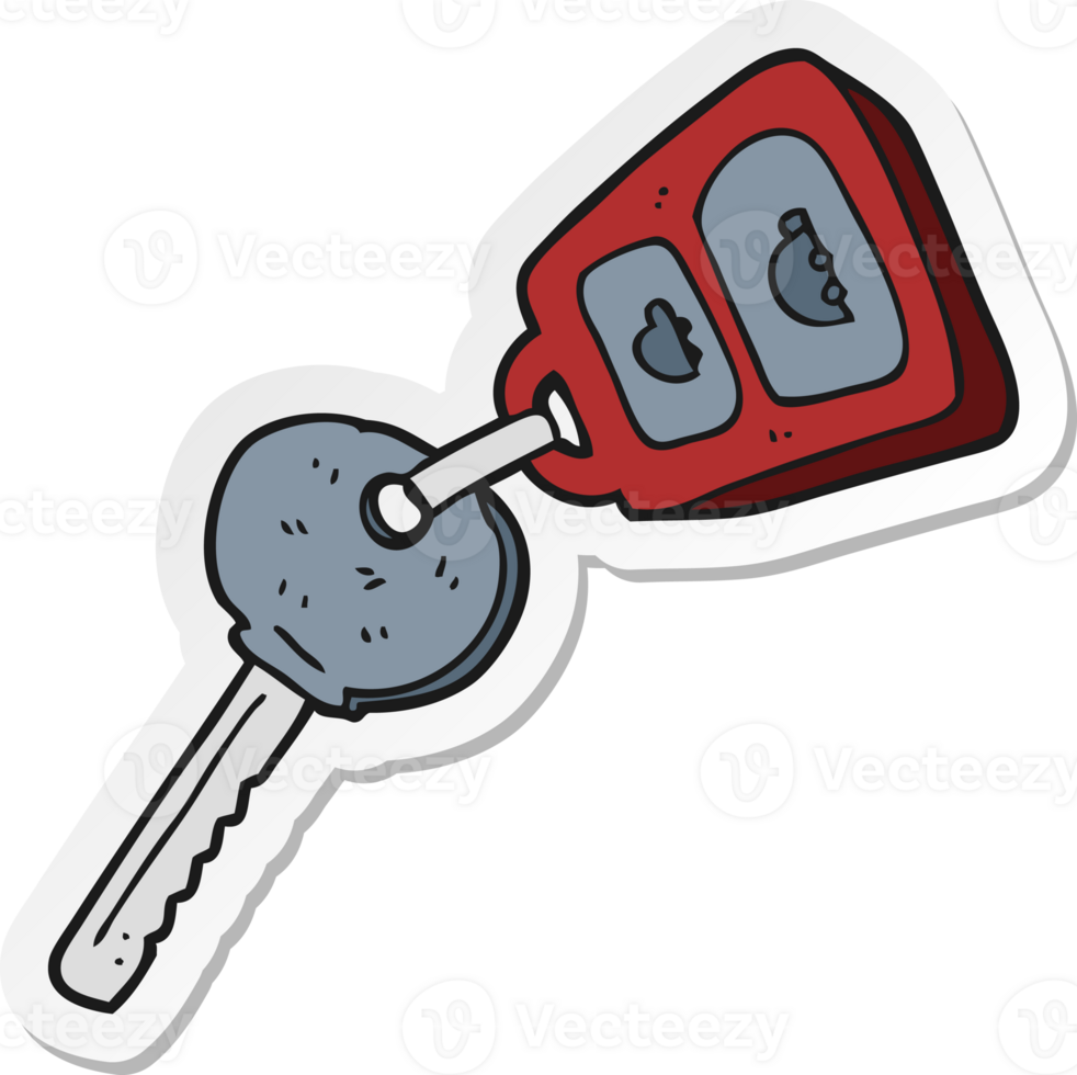 sticker of a cartoon key png