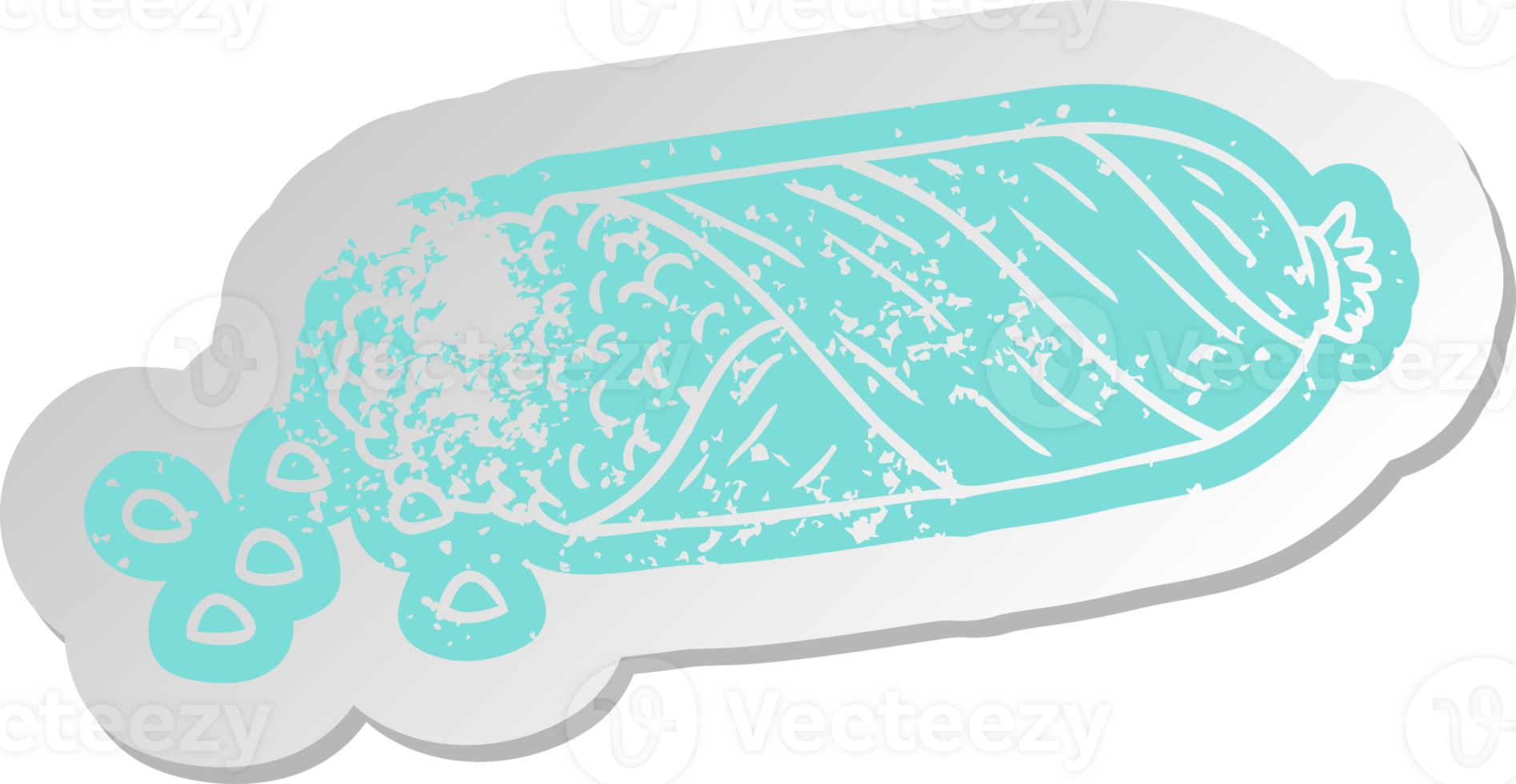 distressed old cartoon sticker of fresh corn on the cob png