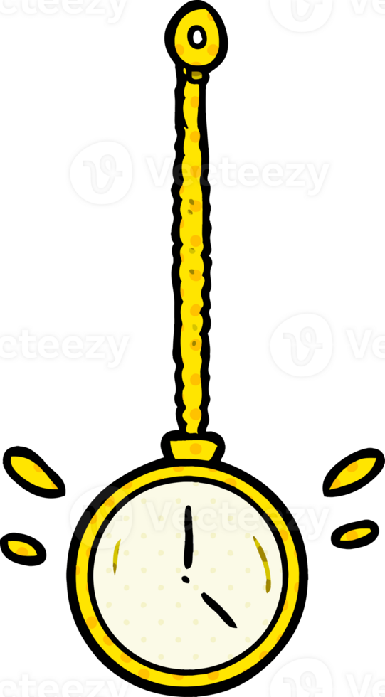 cartoon swinging gold hypnotist watch png