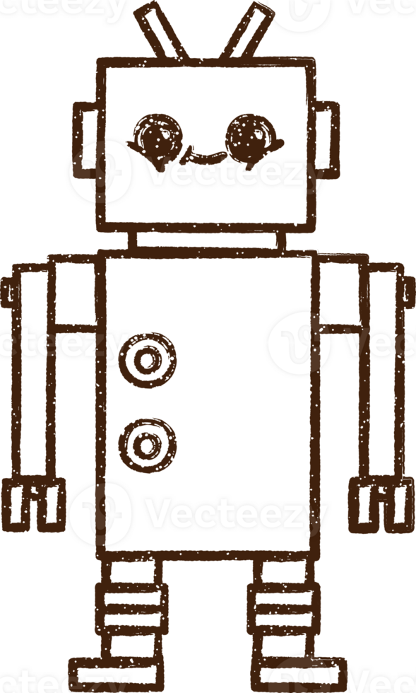 Robot Charcoal Drawing png