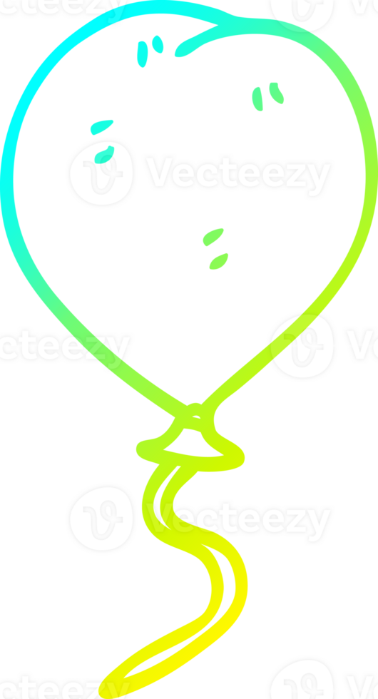 cold gradient line drawing of a cartoon balloon png