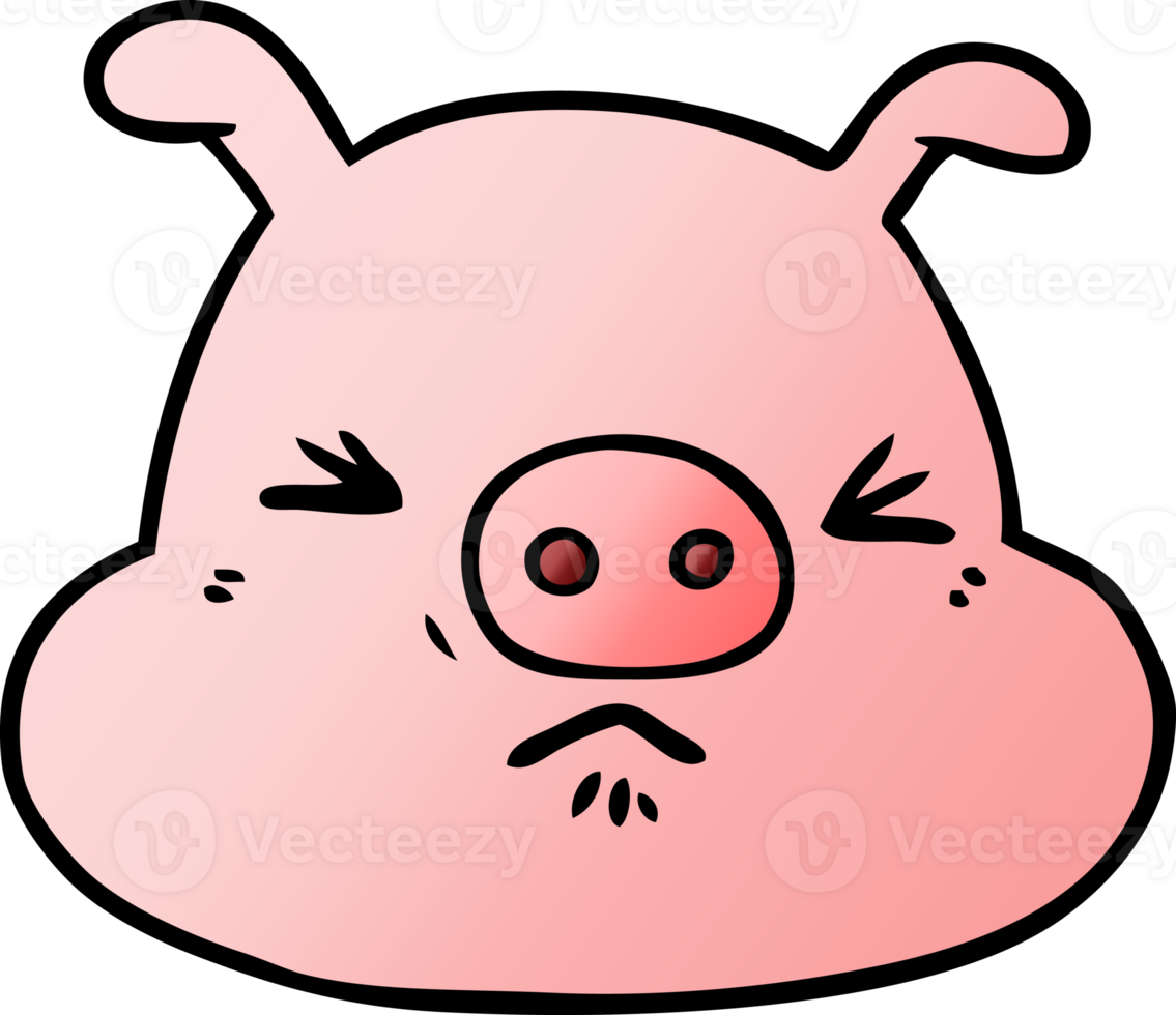 cartoon angry pig face png