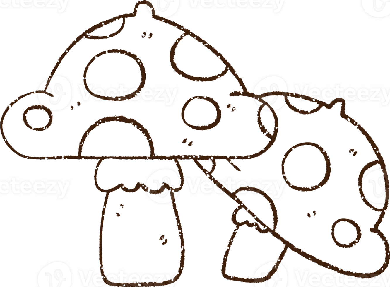 Toadstools Charcoal Drawing png