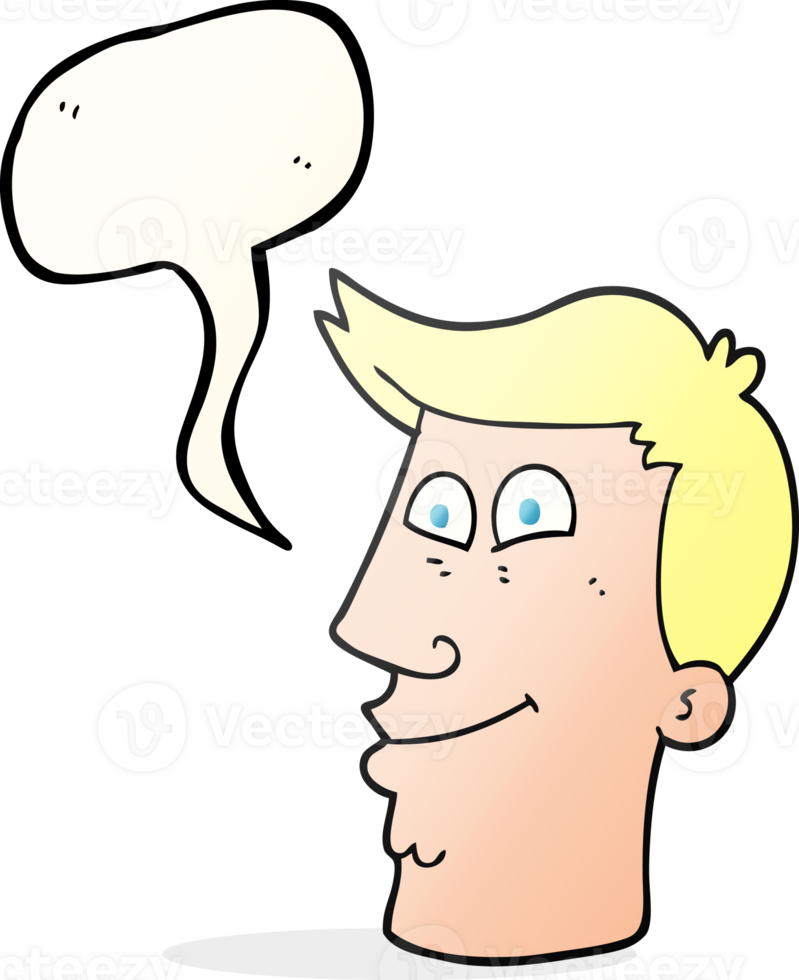 hand drawn speech bubble cartoon male face png