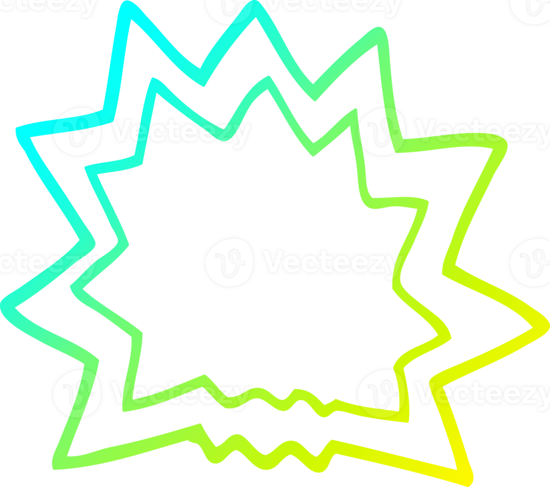 cold gradient line drawing of a cartoon explosion png