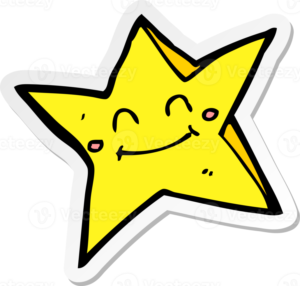 sticker of a cartoon happy star character png