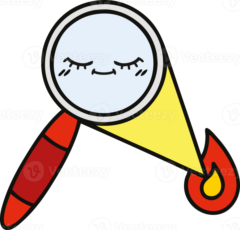 cute cartoon of a magnifying glass png