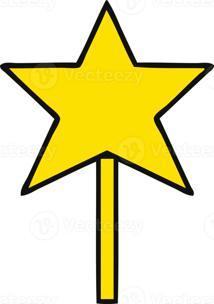 cute cartoon of a star wand png