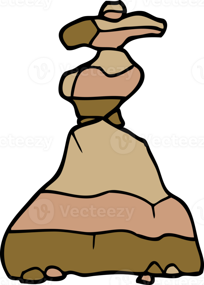 cartoon doodle of stacked stones png
