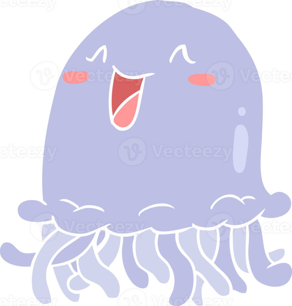 flat color style cartoon jellyfish png