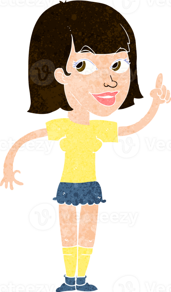 cartoon pretty girl with idea png
