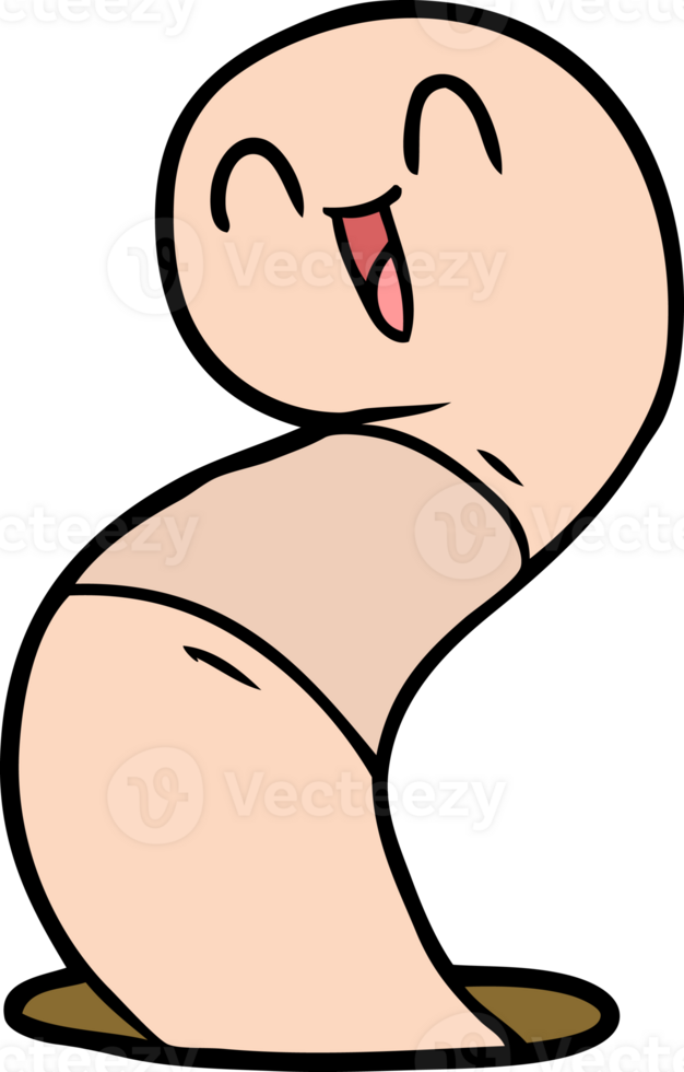 cartoon happy worm png