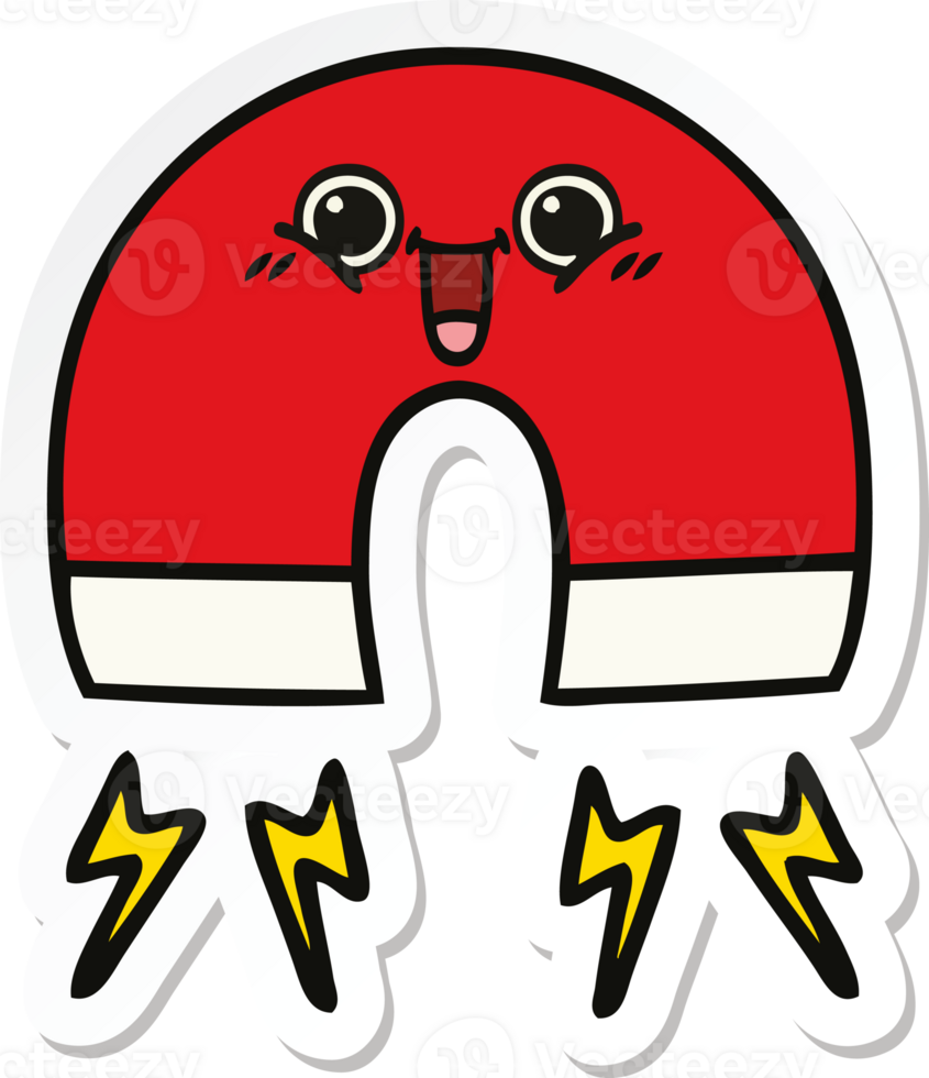 sticker of a cute cartoon magnet png