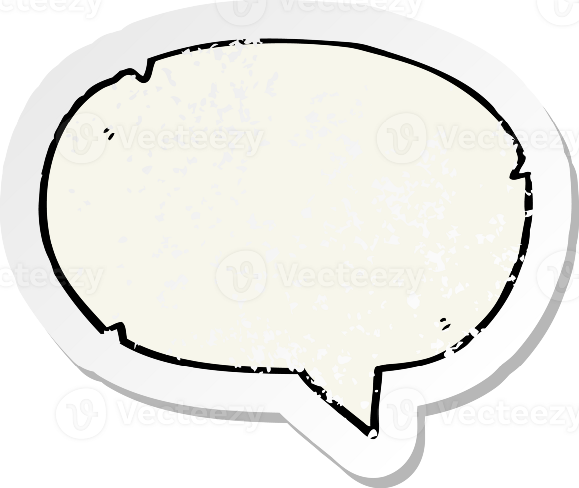retro distressed sticker of a cartoon speech balloon png