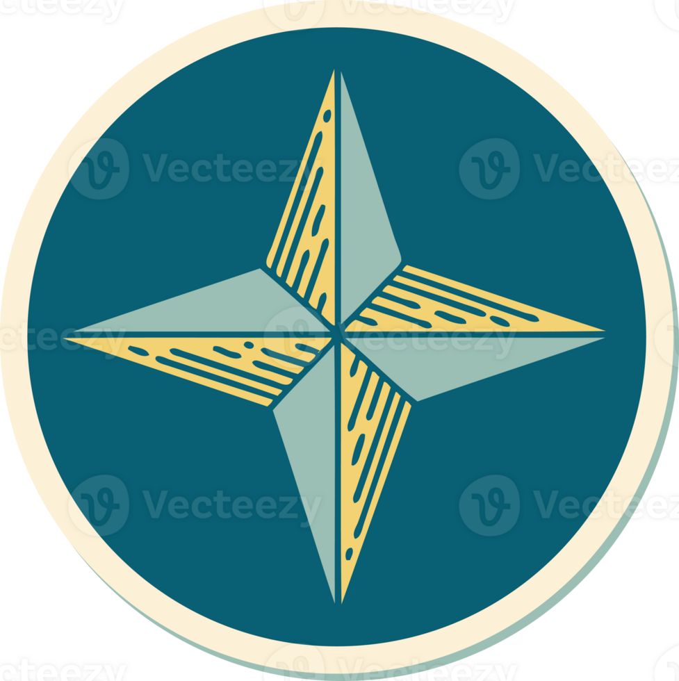 sticker of tattoo in traditional style of a star png