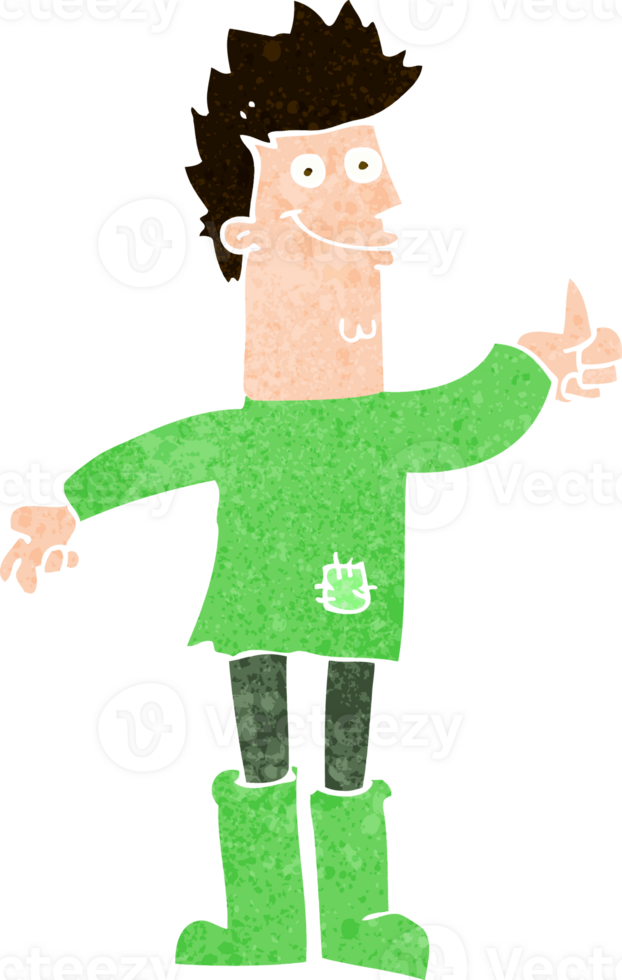 cartoon positive thinking man in rags png
