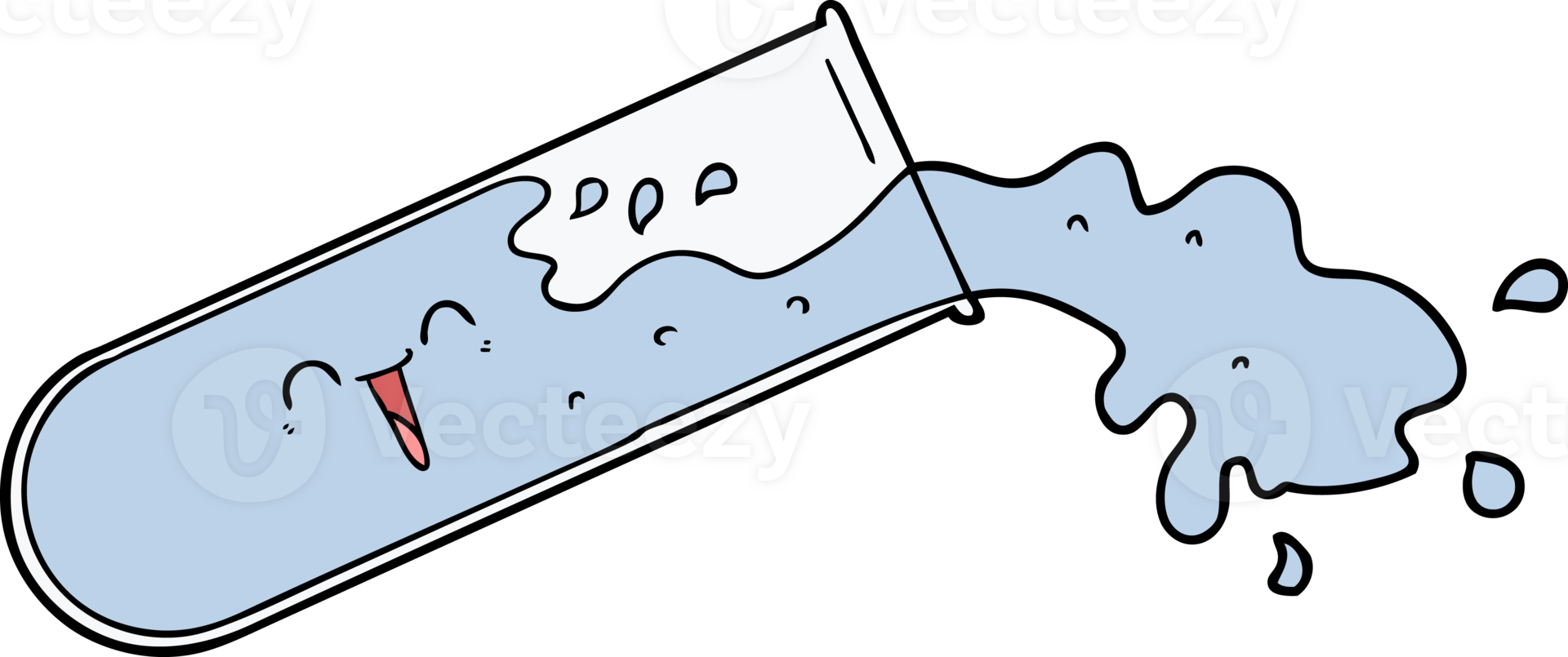 cartoon test tube spilling png