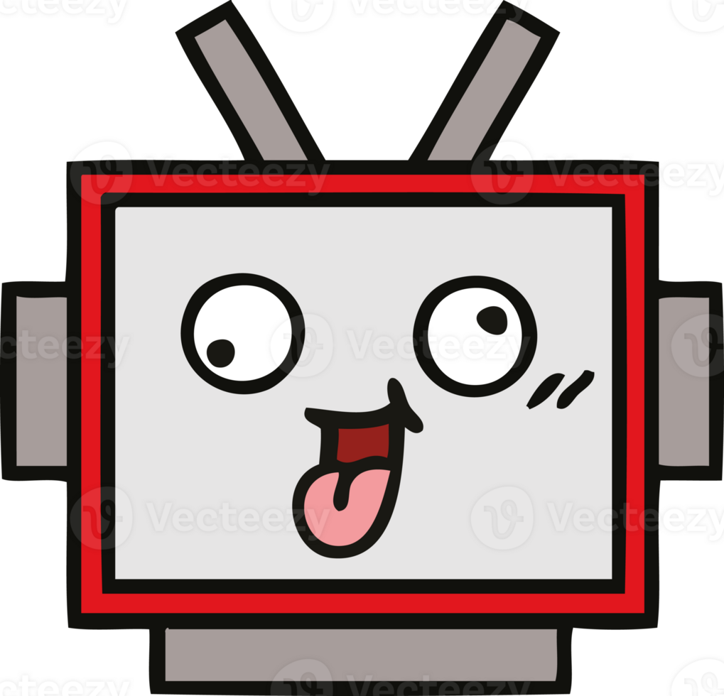 cute cartoon of a robot head png