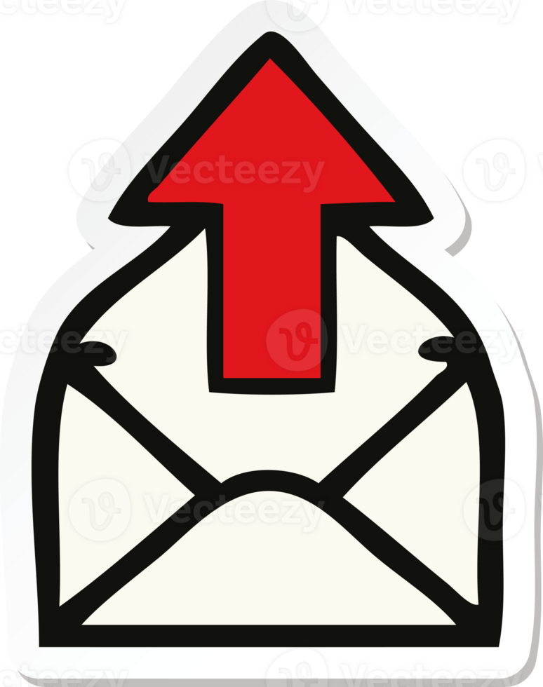 sticker of a cute cartoon email sign png