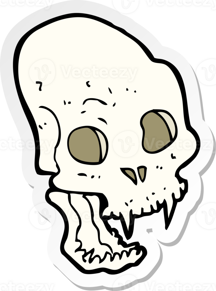 sticker of a cartoon spooky vampire skull png