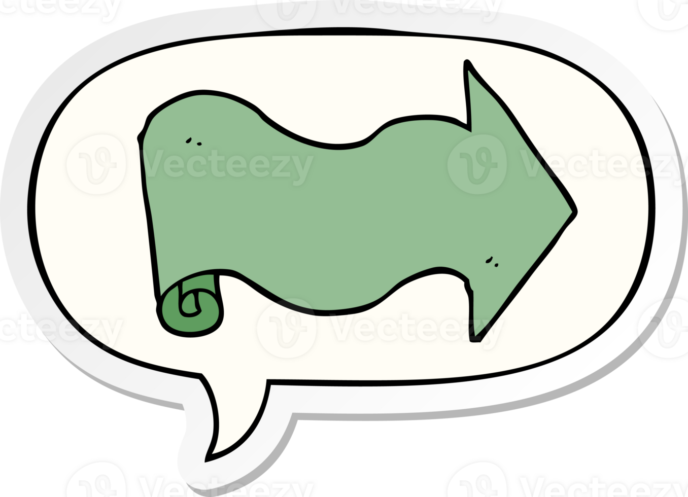 cartoon arrow with speech bubble sticker png