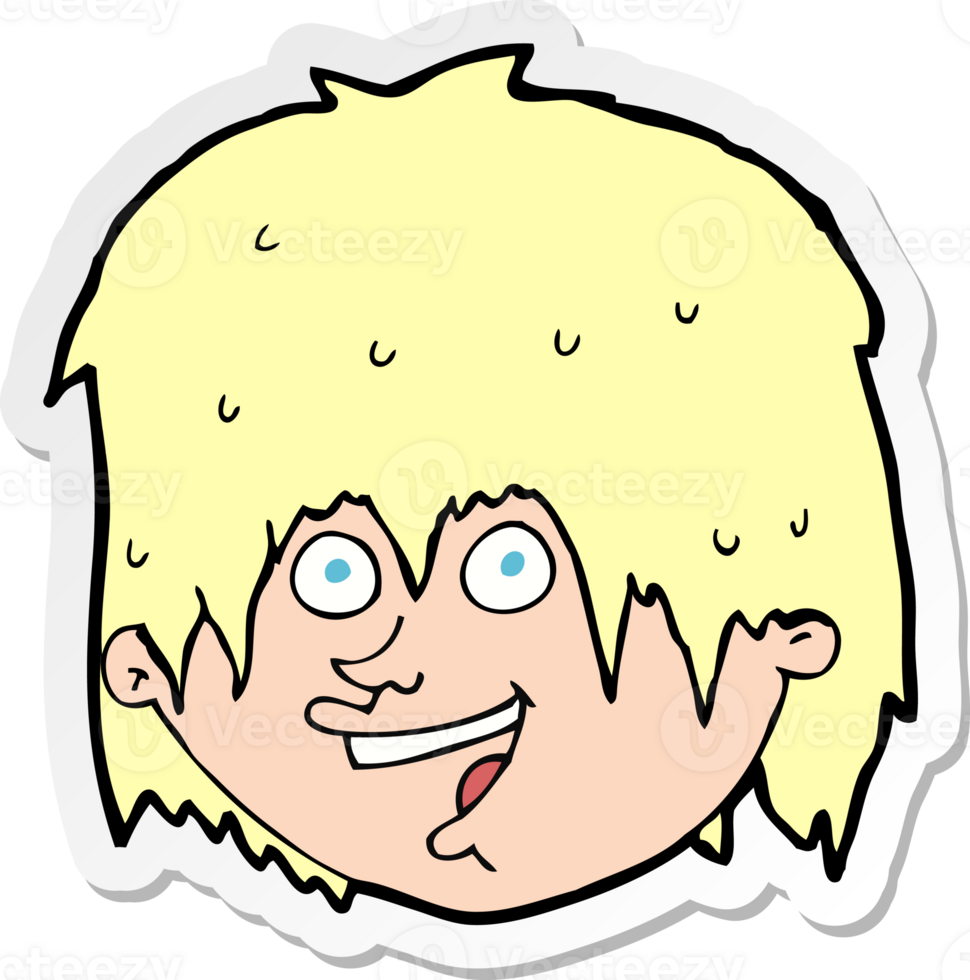 sticker of a cartoon happy man png