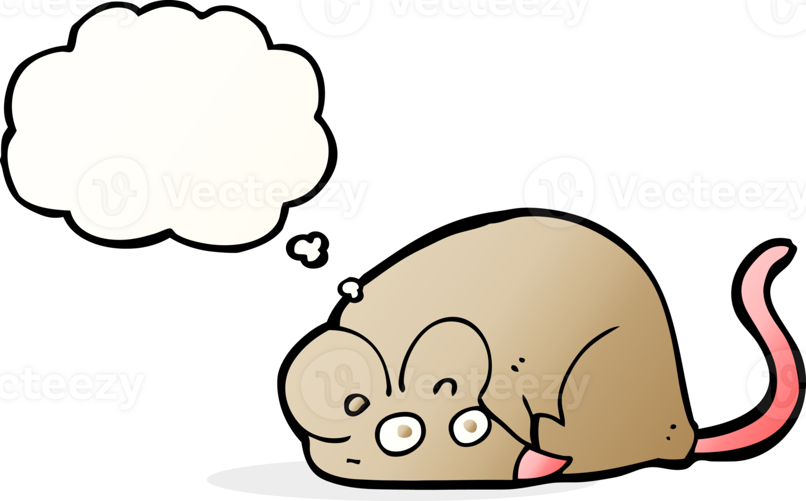 cartoon mouse with thought bubble png