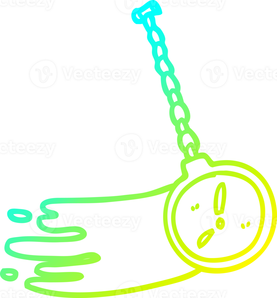 cold gradient line drawing of a cartoon hypnotist watch png
