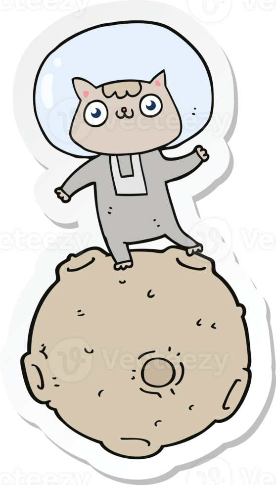sticker of a cute cartoon astronaut cat png