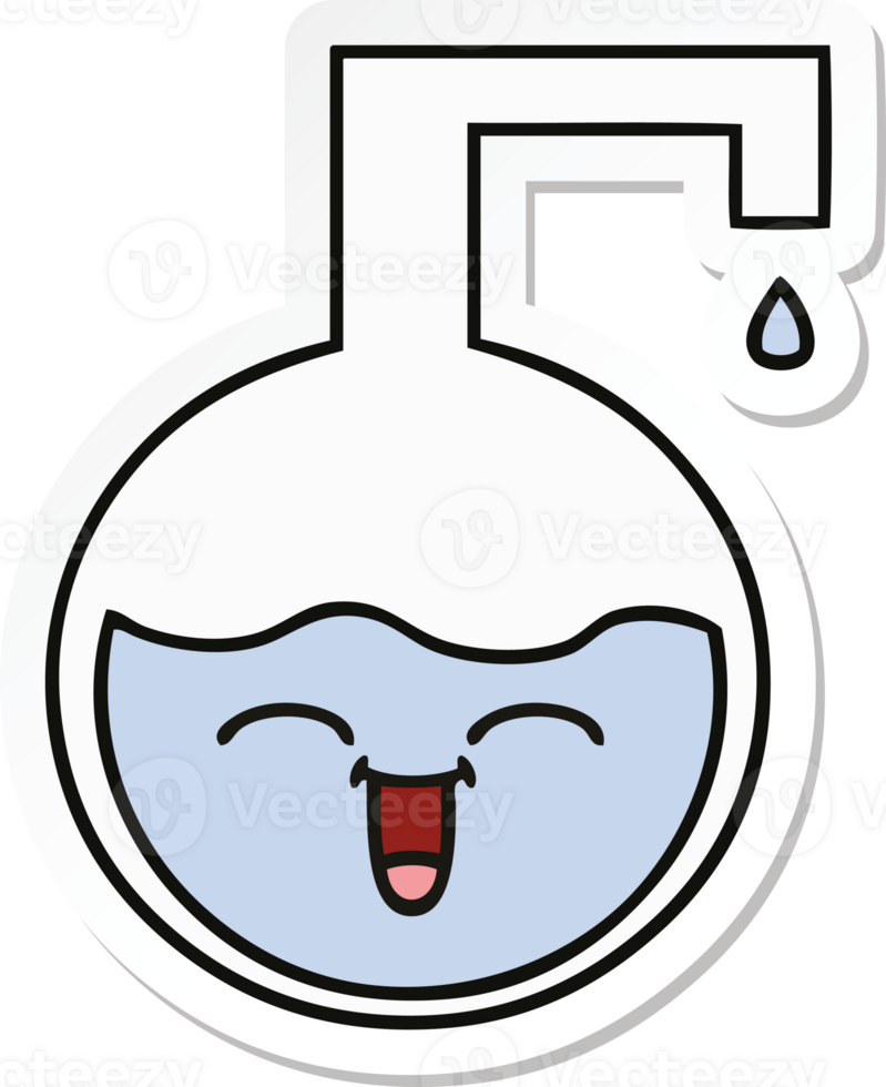 sticker of a cute cartoon science experiment png