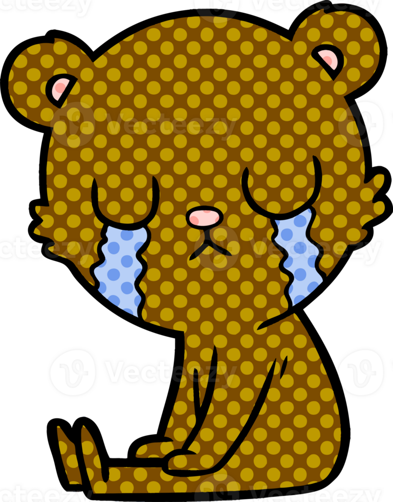 crying bear cartoon chraracter png