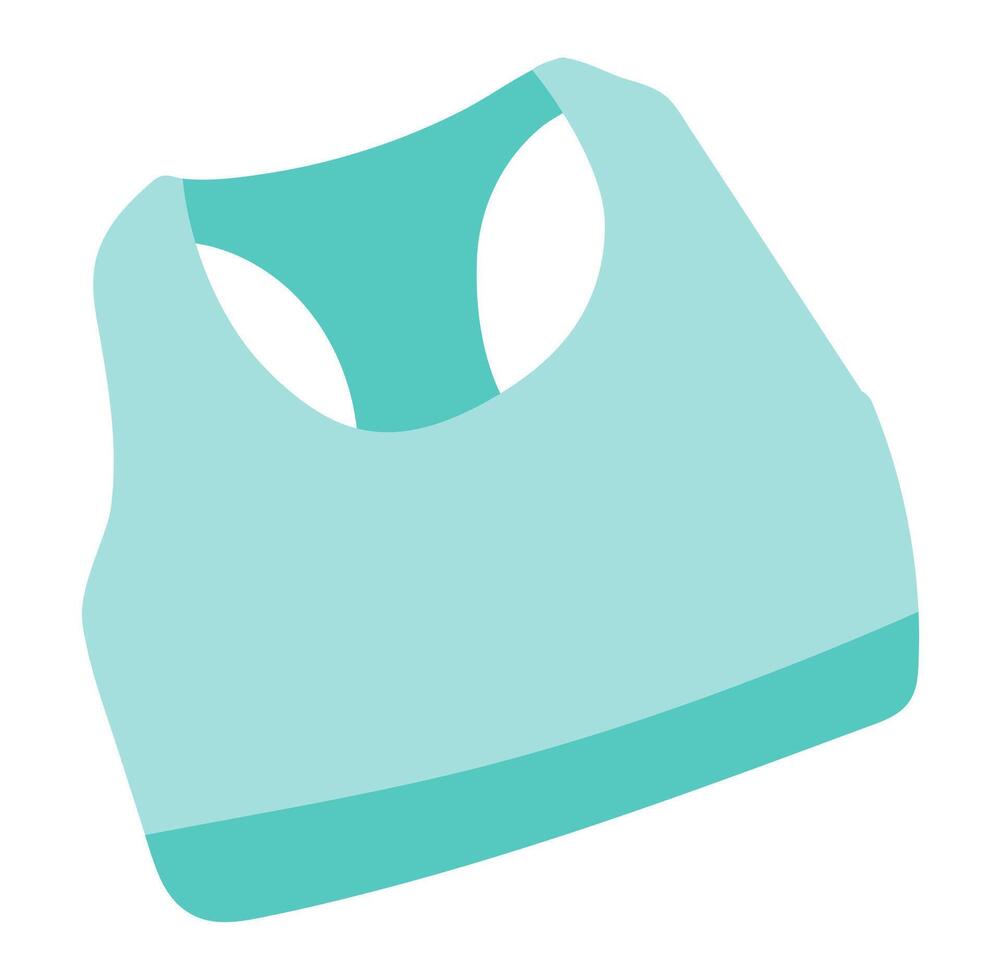 Sport bra in flat design. Woman sportswear for running of gym training. illustration isolated. vector