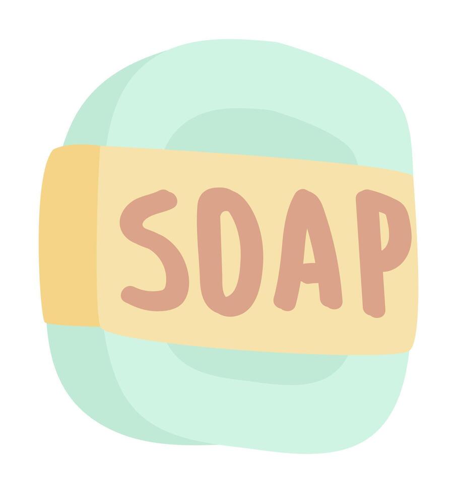 Handmade soap bar in flat design. Natural organic product for skin care. illustration isolated. vector