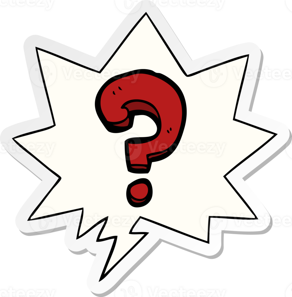 cartoon question mark with speech bubble sticker png