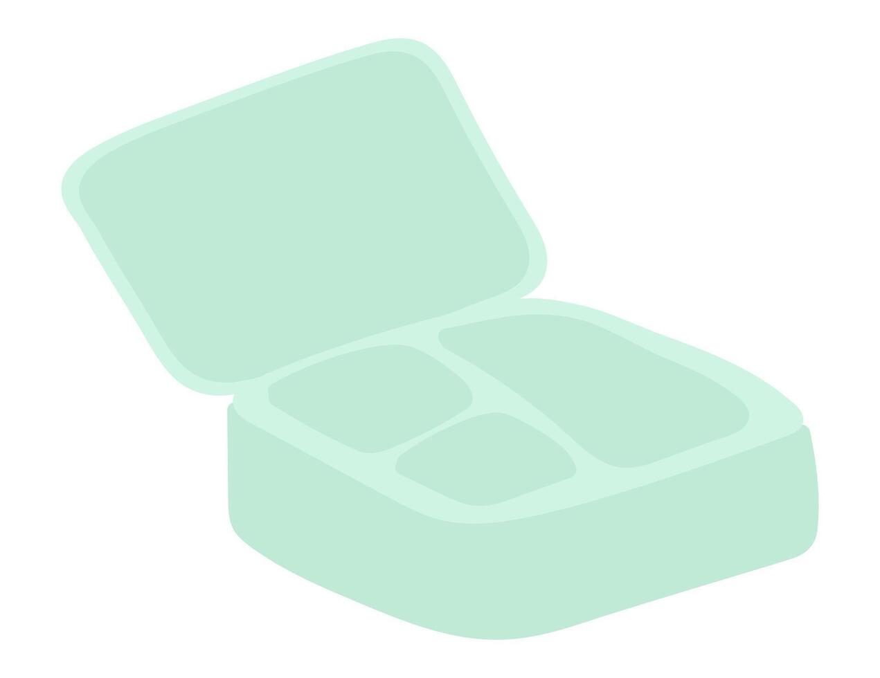 Plastic lunch box in flat design. Open container for homemade food storage. illustration isolated. vector