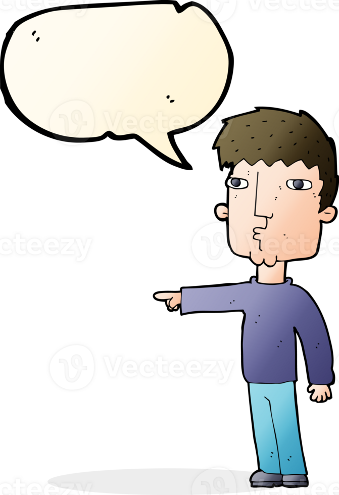 cartoon pointing man with speech bubble png