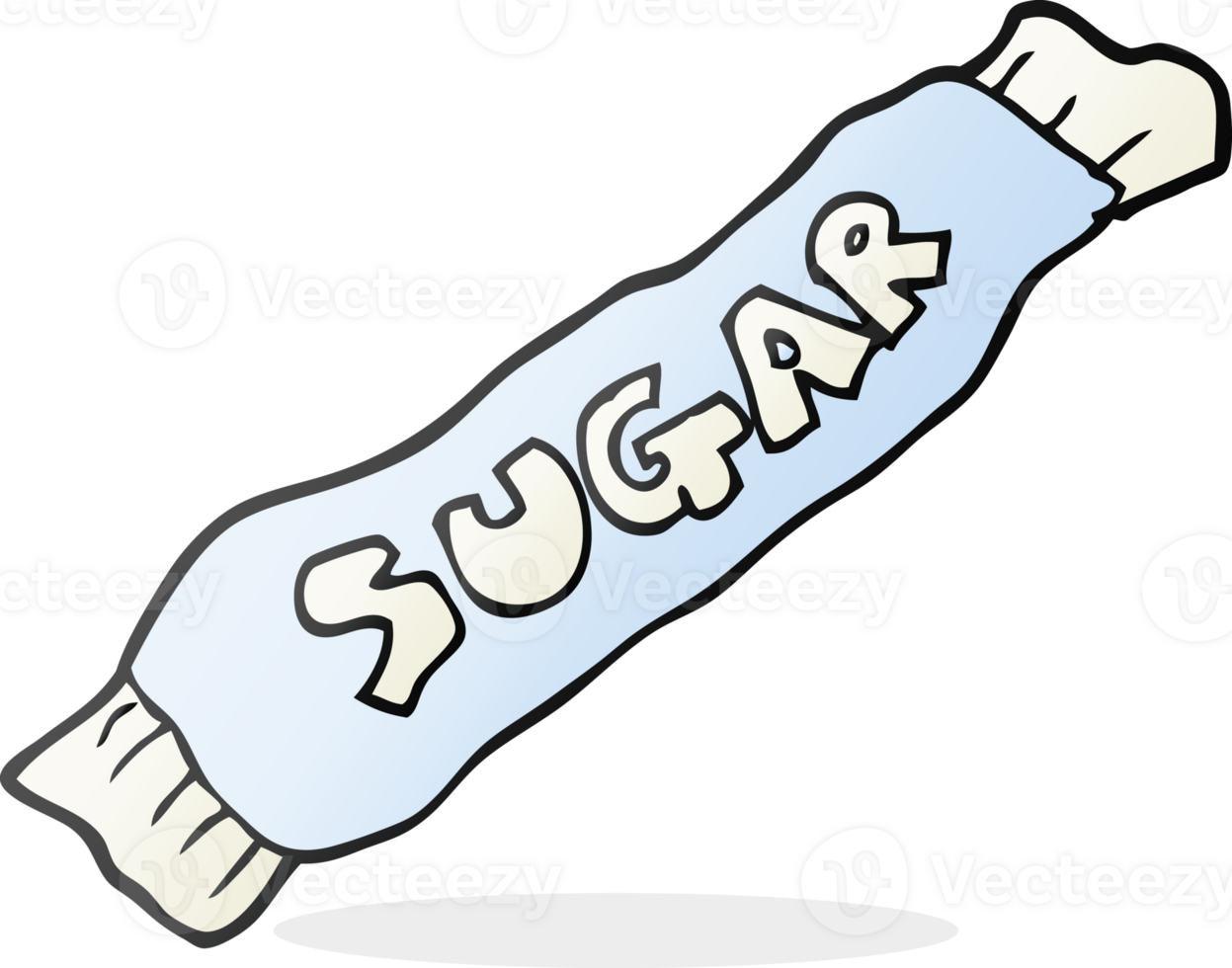 hand drawn cartoon packet of sugar png